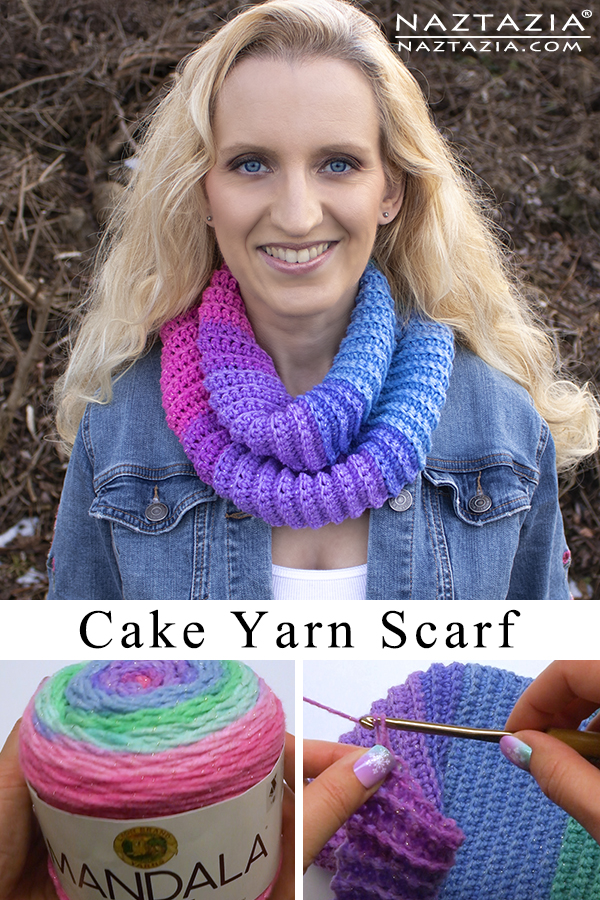 Crochet Easy Cake Yarn Scarf with Lion Brand Mandala