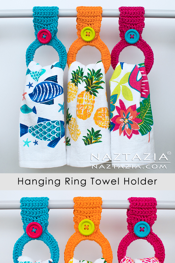 How to Crochet Hanging Kitchen Towel - Naztazia ®