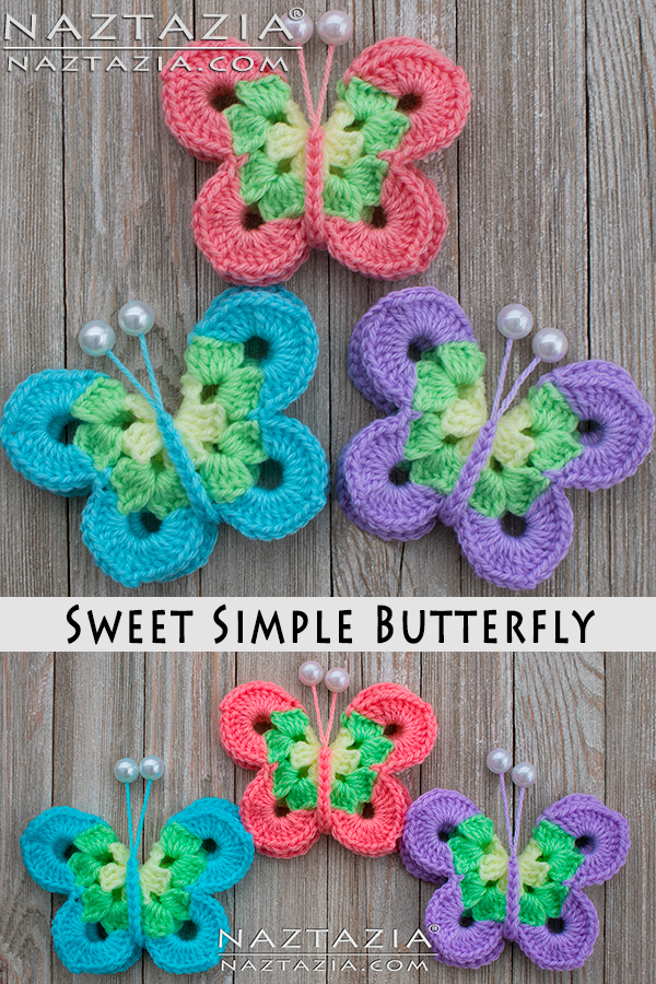 Crochet Sweet Simple Butterfly and Colorful Butterflies