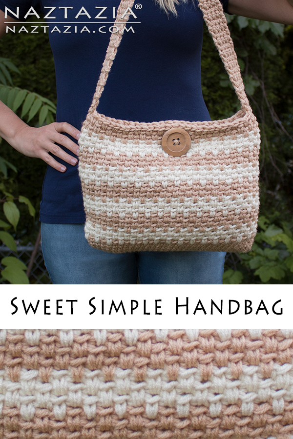 HOW to CROCHET SWEET SIMPLE HANDBAG - Purse Bolsa Bag DIY Tutorial from  Naztazia 