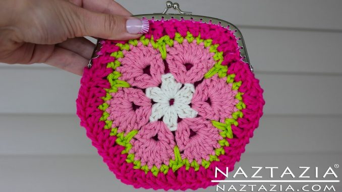 Crochet African Flower Change and Coin Purse