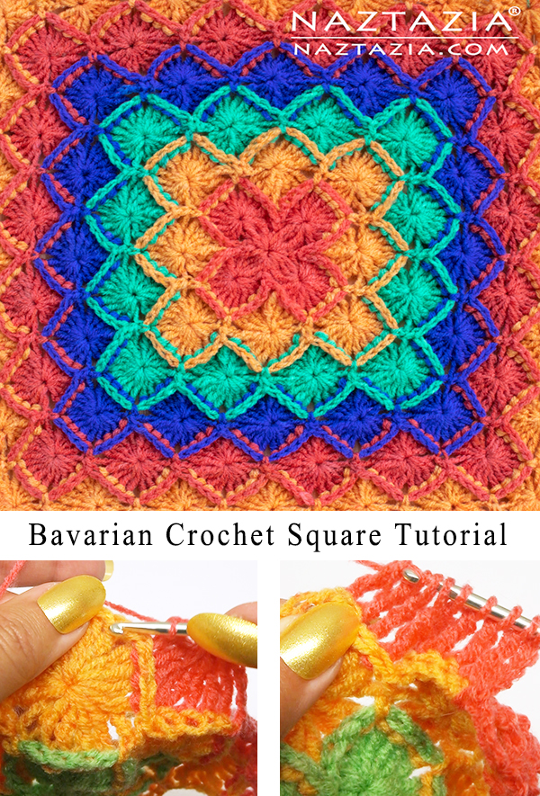 Bavarian Crochet Square Stitch Pattern Tutorial