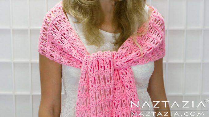 Learn How to Crochet a Broomstick Lace Shawl from the book Broomstick Lace Crochet by Donna Wolfe from Naztazia