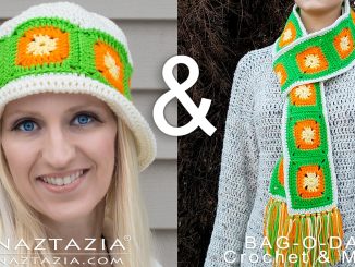 Crochet Citrus Splash Hat with Granny Squares