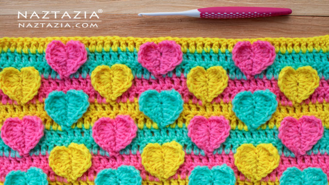 How to Crochet 3D Heart Stitch Pattern
