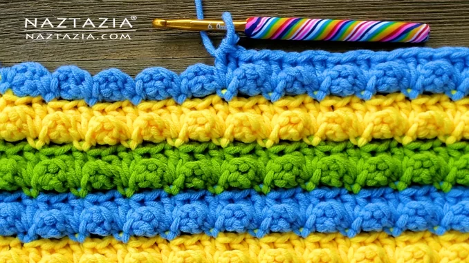 Crochet Bubble Stitch Design How to Video Tutorial and Written Pattern