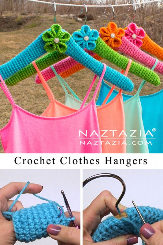 How to Crochet Covered Clothes Hangers Naztazia