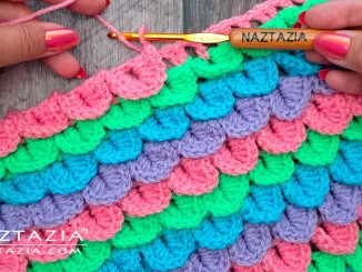 Crochet Crocodile Stitch Written Pattern and Video Tutorial by Donna Wolfe from Naztazia