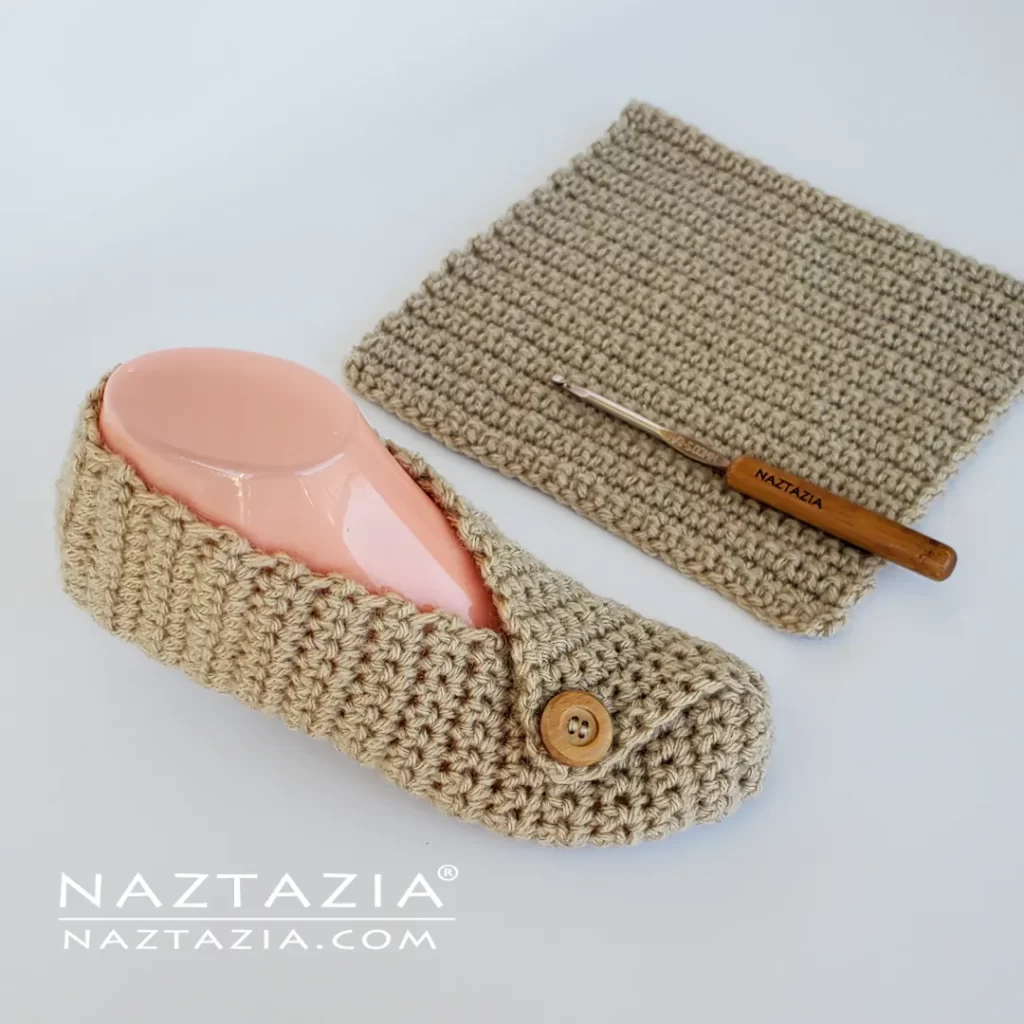 Crochet Crossover Slippers Video Tutorial and Written Pattern by Donna Wolfe from Naztazia