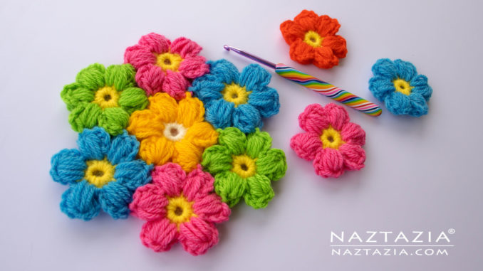 How to Crochet Easy Puff Flower