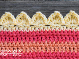 How to Crochet Flame Stitch Border Edging Pattern