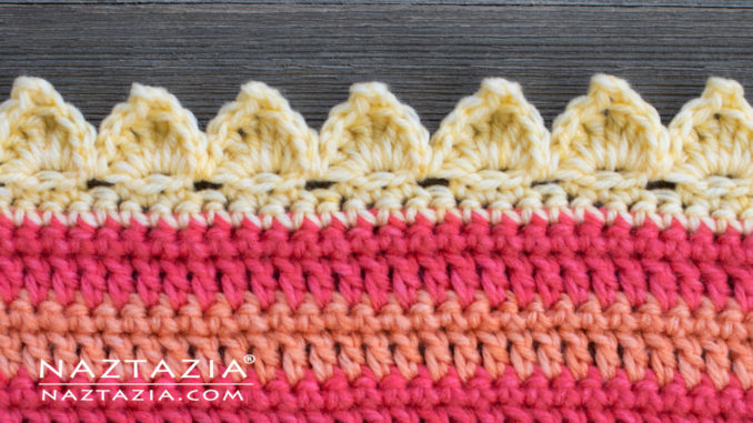 How to Crochet Flame Stitch Border Edging Pattern