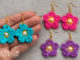 Easy Flower Earrings to Crochet DIY