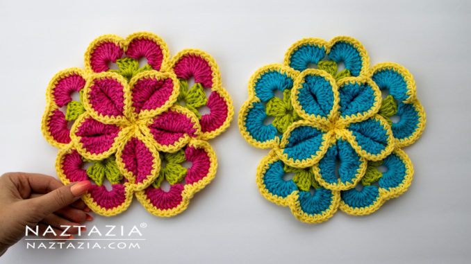 Crochet Flower Kitchen Pad Pattern