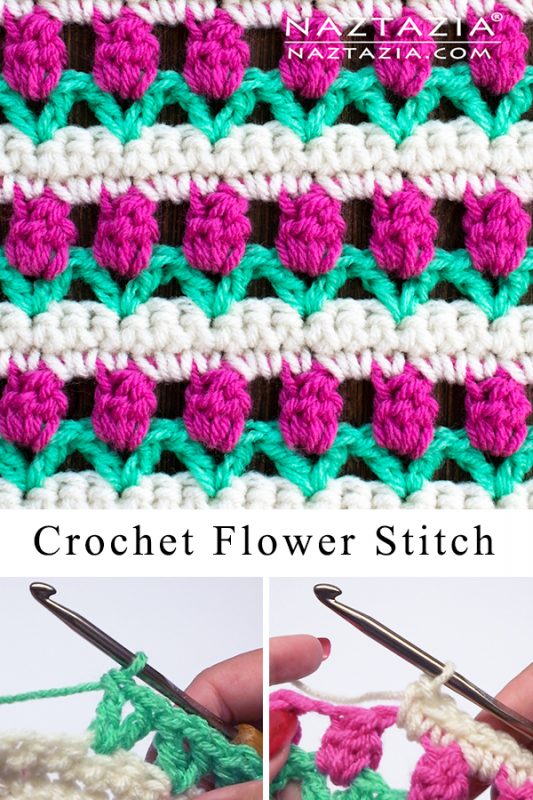 How to Crochet the Flower Stitch - Naztazia