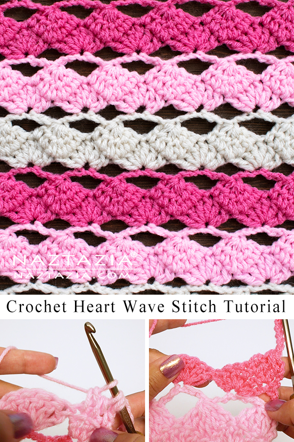 Crochet Heart Wave Stitch Pattern Tutorial