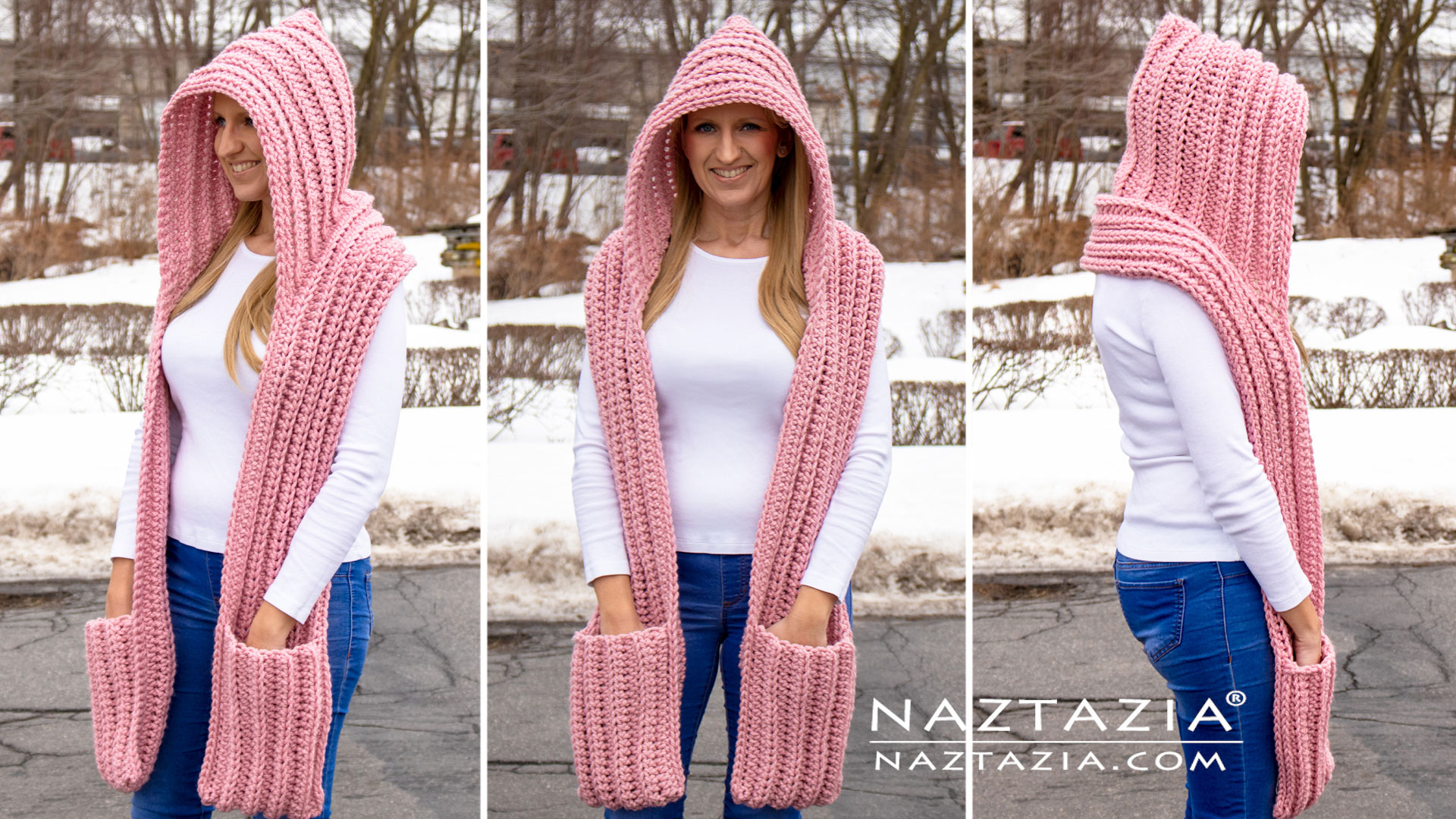 How to crochet a hooded scarf 