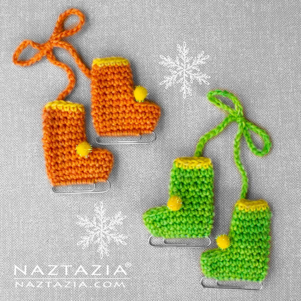 Crochet Ice Skates with a Paperclip
