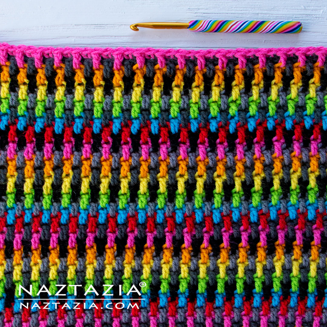 Crochet Mosaic Moss Stitch - Naztazia