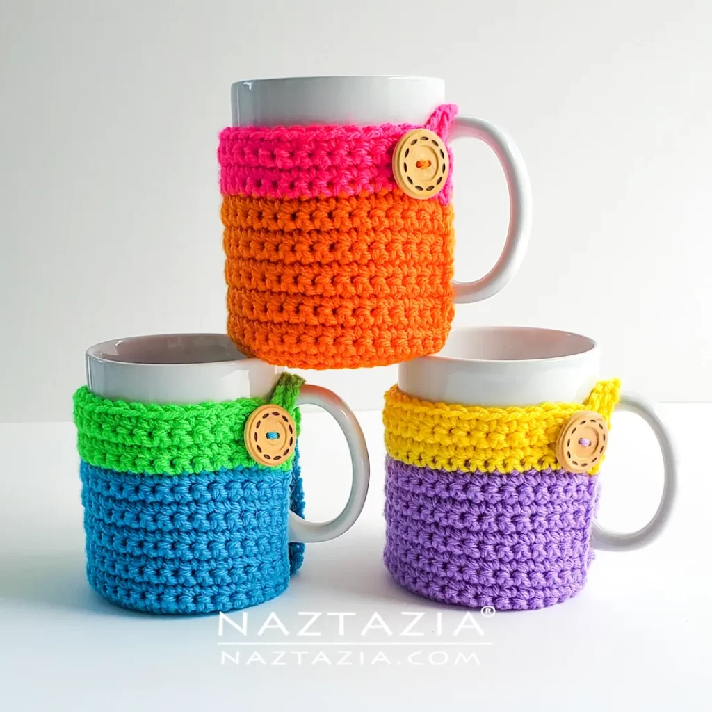 Crochet Mug Cozy Written Pattern and How to Video Tutorial