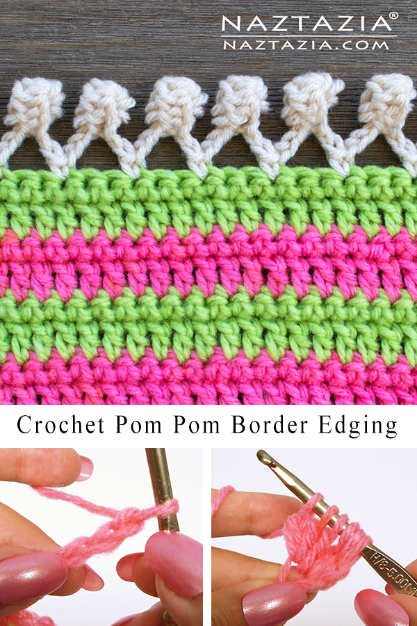 Crochet Pom Pom Border Edging Tutorial