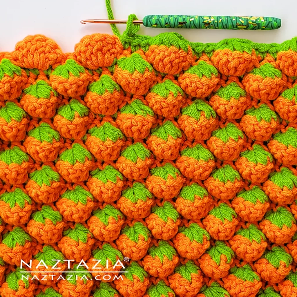 Crochet Pumpkin Stitch Written Pattern and Video Tutorial by Donna Wolfe from Naztazia