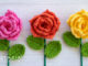Crochet Rose Flower with Leaf Tutorial Pattern