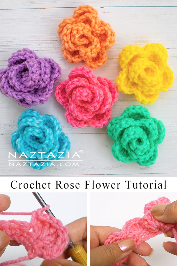 crochet rose flower tutorial