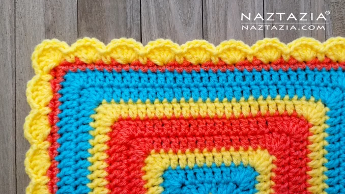 Crochet Easy Shell Border Edging Pattern by Donna Wolfe from Naztazia