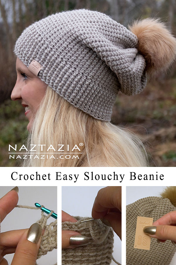 Crochet Easy Slouchy Hat Beanie Pattern