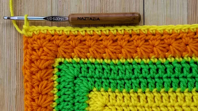 Crochet Star Stitch Border Edging Written Pattern and Video Tutorial