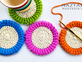 Crochet Star Stitch Coasters Written Pattern and Video Tutorial Video by Donna Wolfe from Naztazia