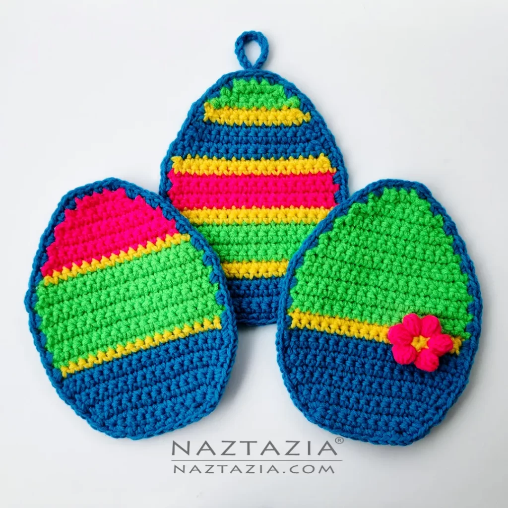 Crochet Striped Eggs Tutorial Pattern and Video by Donna Wolfe from Naztazia