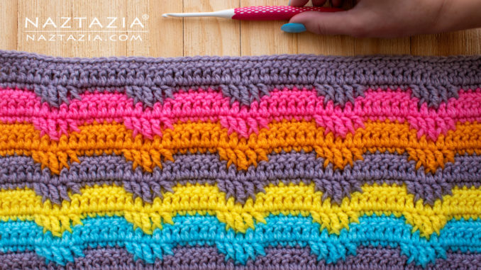 How to Crochet Textured Wave Stitch Tutorial