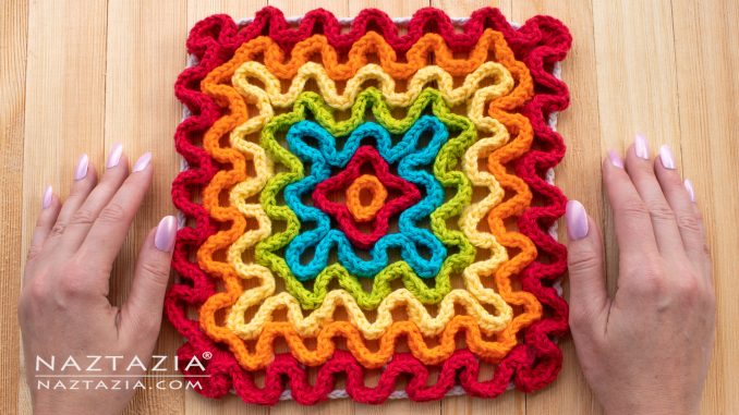 How to Crochet Wavy Pad using the Wiggly Crochet Technique