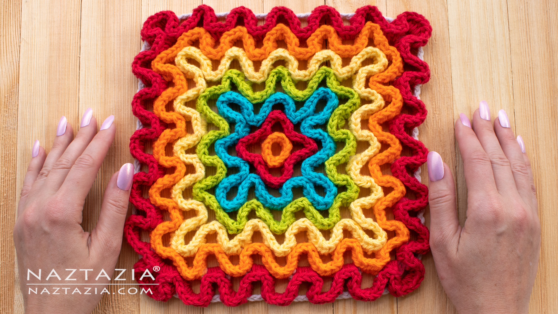 How to Crochet Wavy Pad using Wiggle Crochet - Naztazia ®