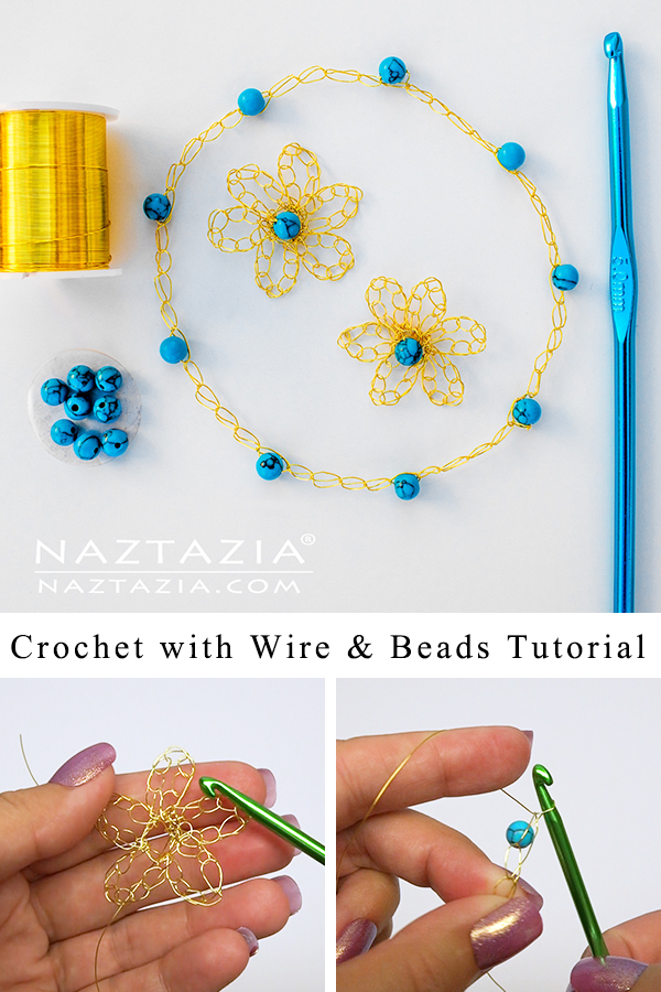 How to Crochet with Wire and Beads Tutorial for DIY Jewelry