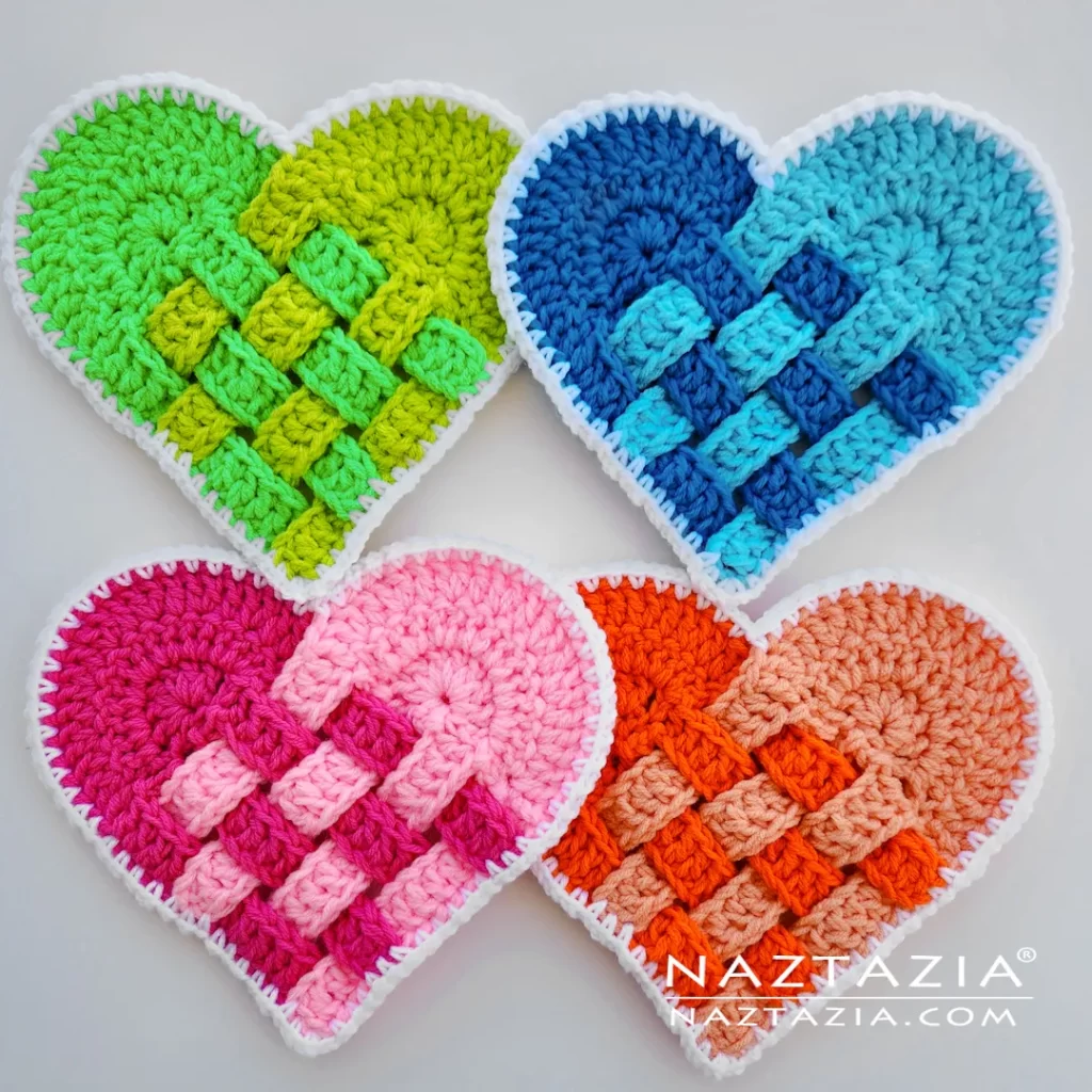 Crochet Woven Heart Video and Pattern by Donna Wolfe from Naztazia