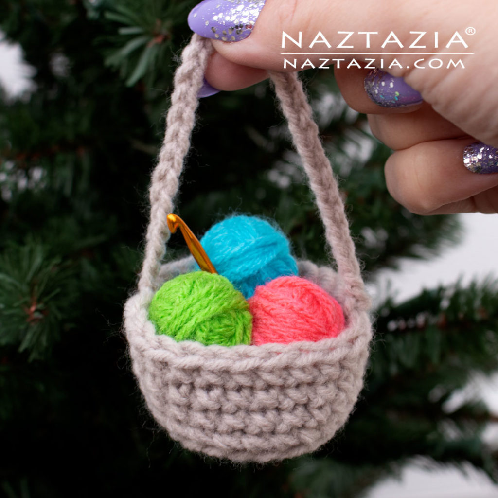 How to Crochet a Yarn Basket Ornament