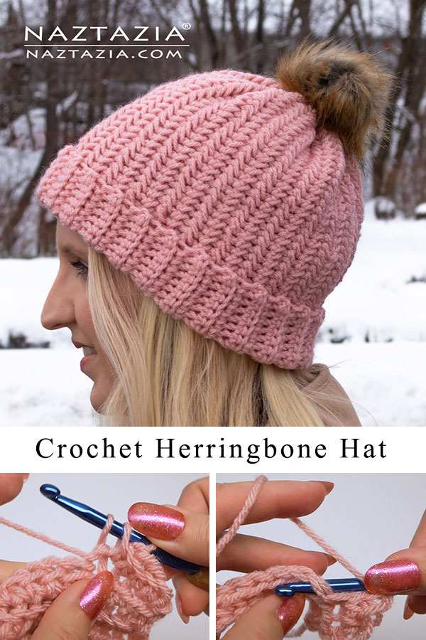 Herringbone Hat DIY Crochet Stitch Cap Beanie