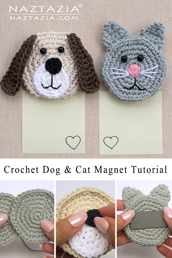 Crochet Dog and Cat Magnet Tutorial