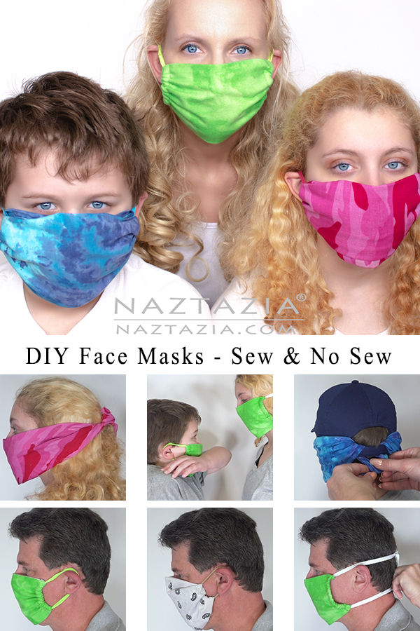 How to Make an Easy Face Mask - No Sew and Sew - for the Entire Family with Household Items