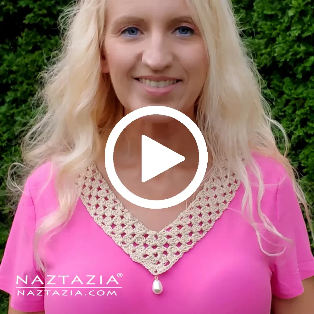 Facebook Video for Crochet V-Neck Collar by Donna Wolfe from Naztazia
