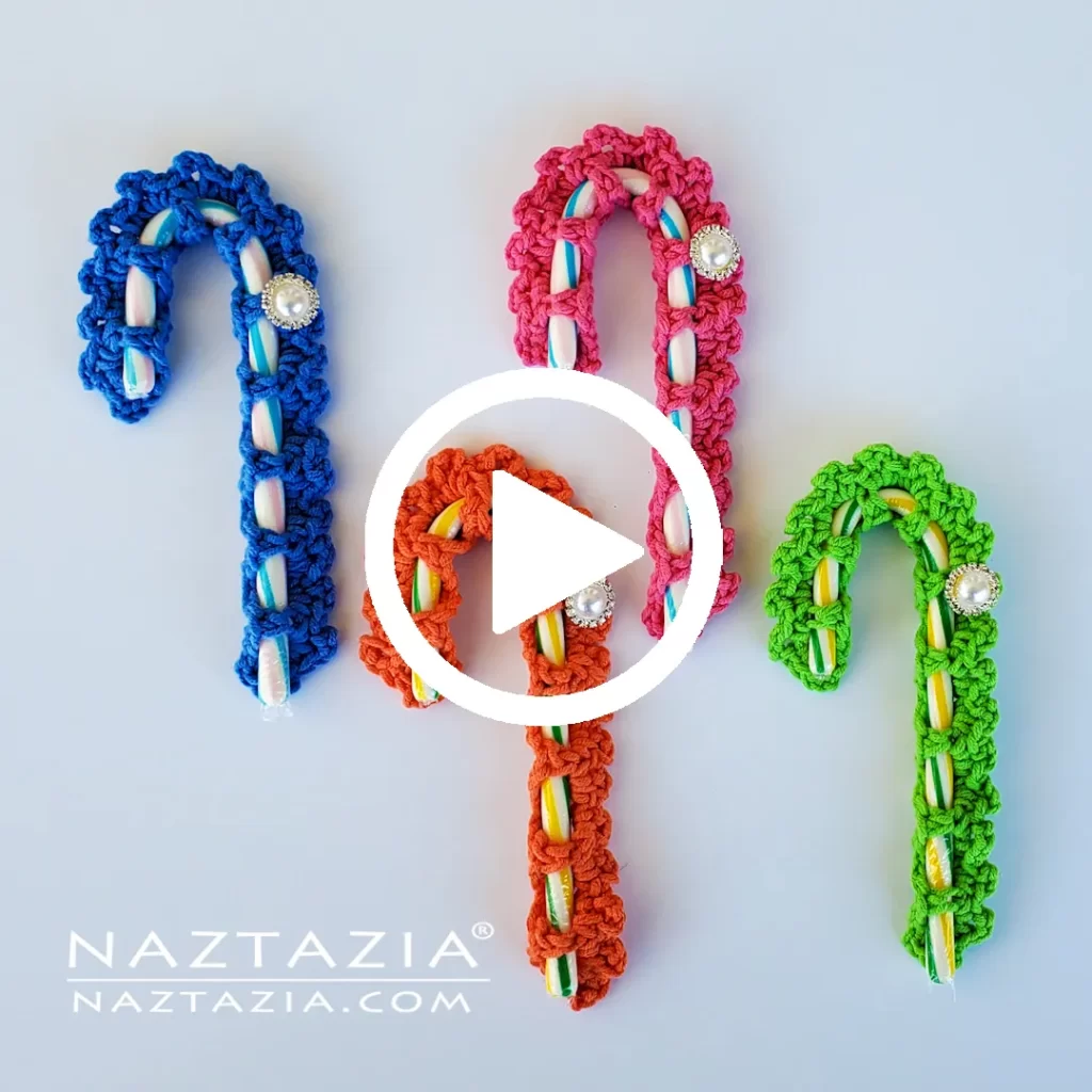 Facebook Video for Crochet Candy Cane Cozy by Donna Wolfe from Naztazia