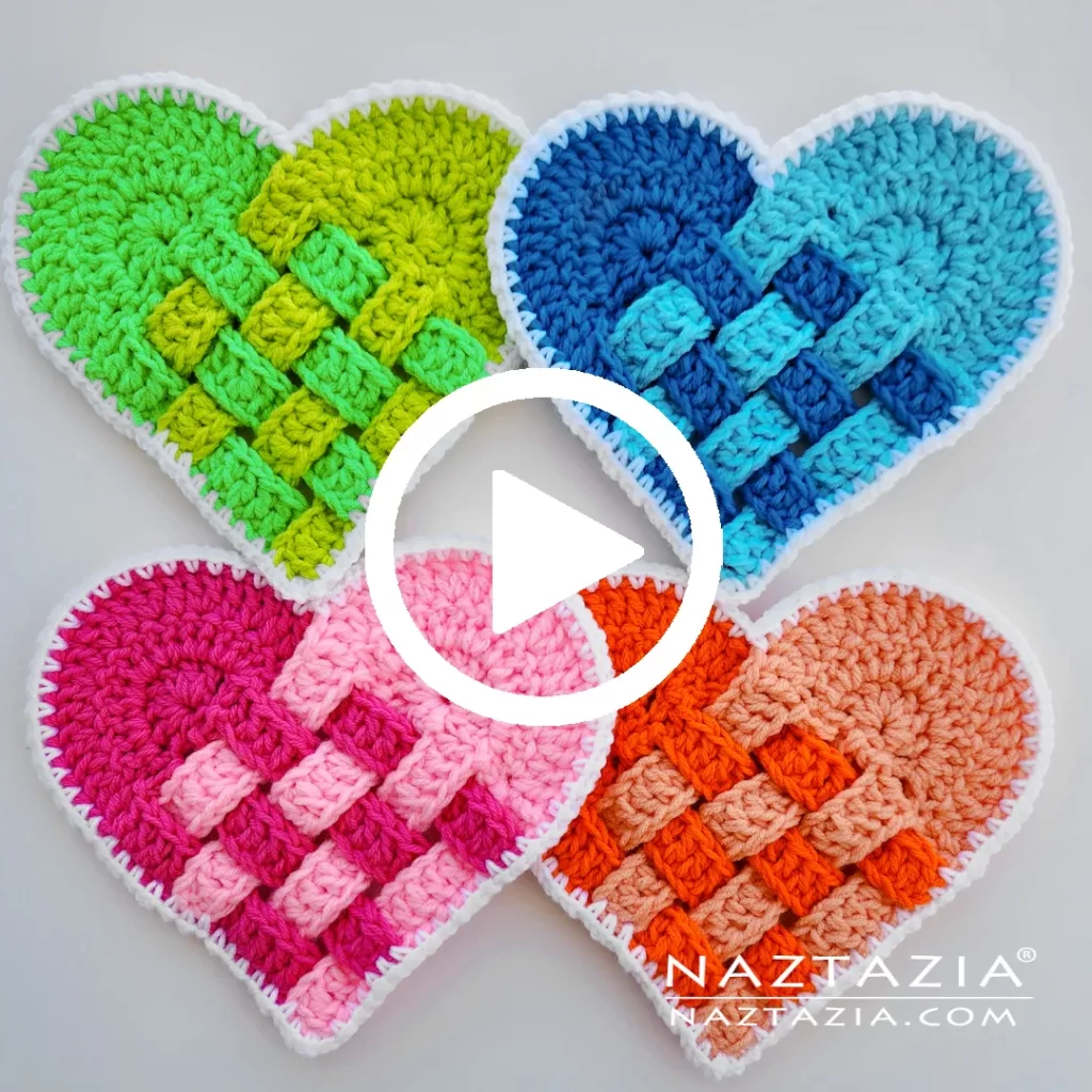 Facebook Video for Crochet Woven Heart Pattern by Donna Wolfe from Naztazia