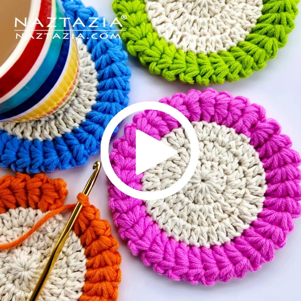 Facebook Video for Crochet Star Stitch Coasters