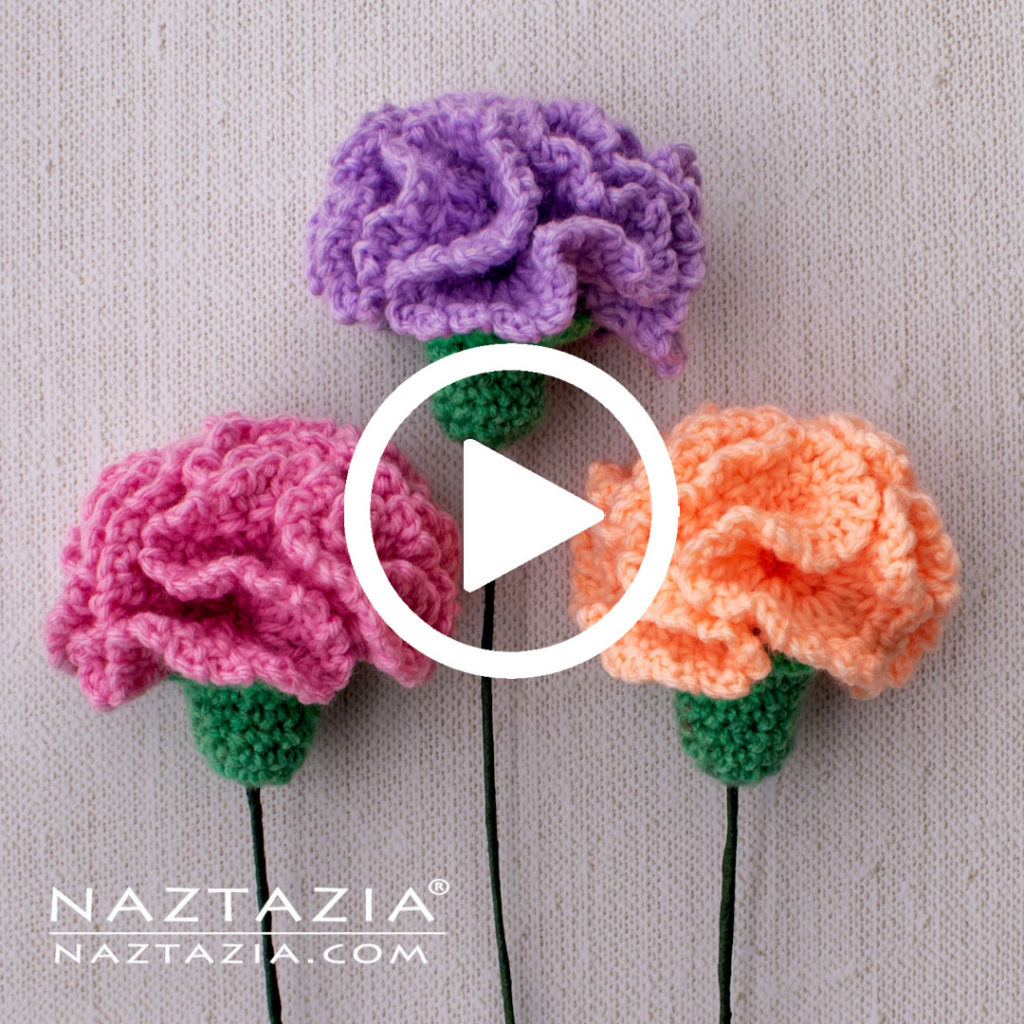 CROCHET BUTTON FLOWER - Cute Fast and Easy Flowers by Naztazia 