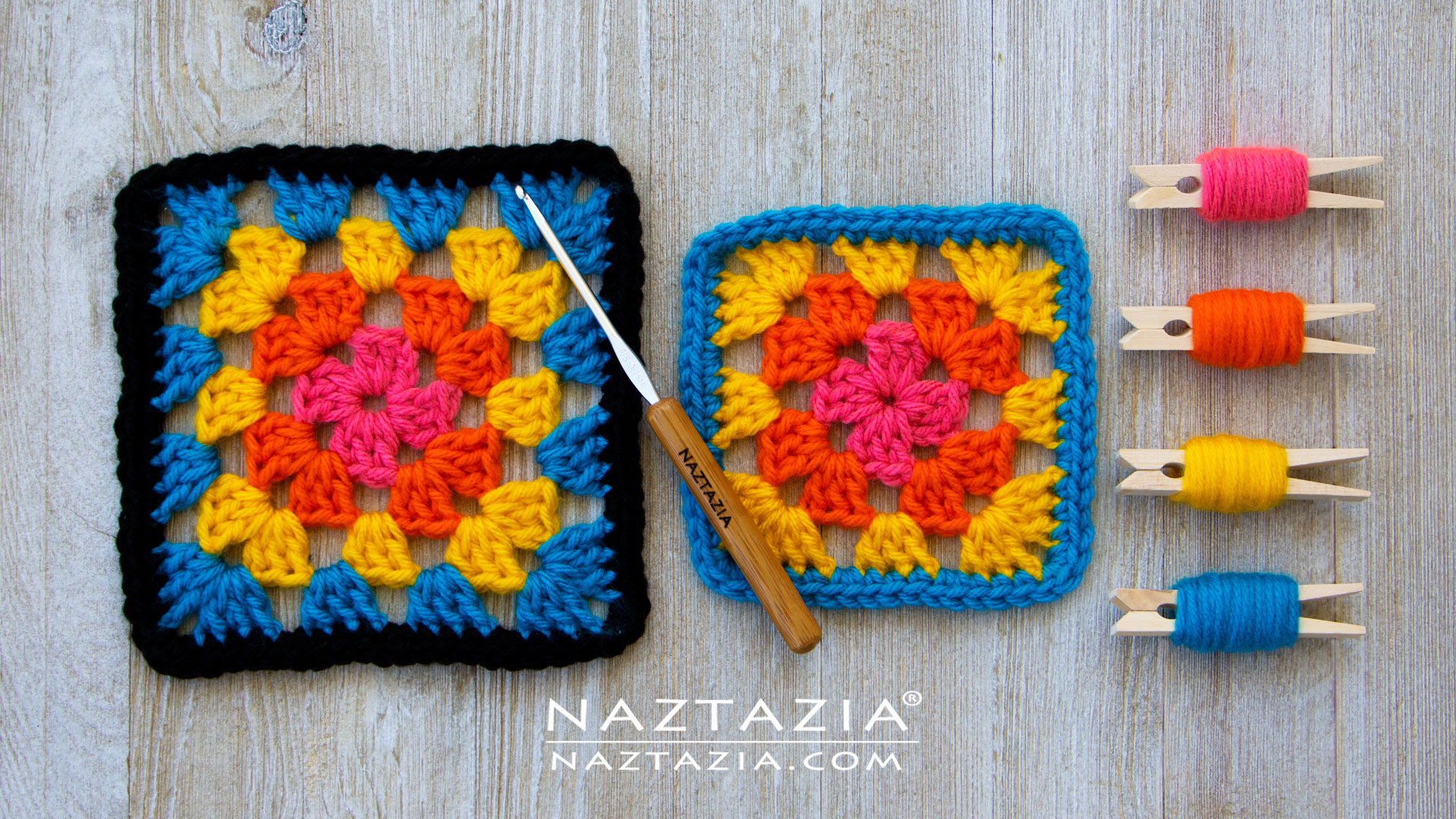 Granny Square Crochet Tutorial - Naztazia ®