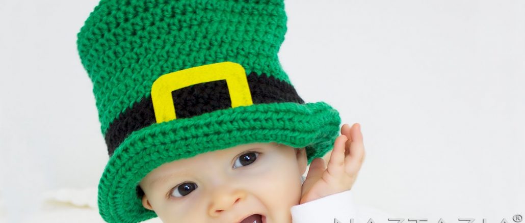 Crochet Irish Top Hat for Babies and St Patricks Day Baby Hat