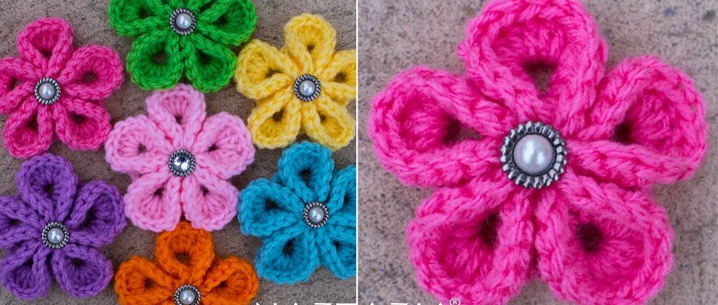 Crochet Kanzashi Flower